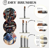Fuumuui  Miniature Model Paint Brushes Drybrush Set 18pcs for Tabletop & Wargames Miniature Acrylic, Watercolor, Oil Painting