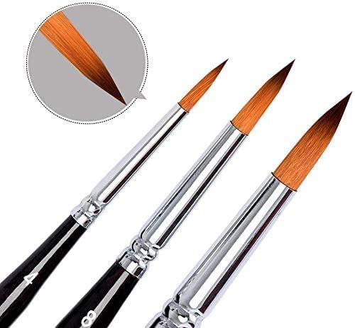 Travel Watercolor Brushes, Round Extra Long Synthetic Sable Pocket