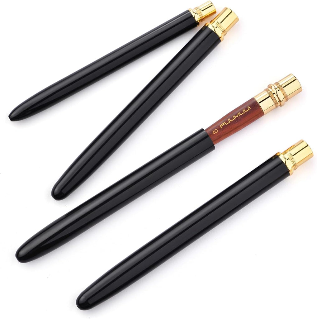 Fuumuui 4pcs Sable Travel Watercolor Brushes Pointed Rounds Dagger Flat