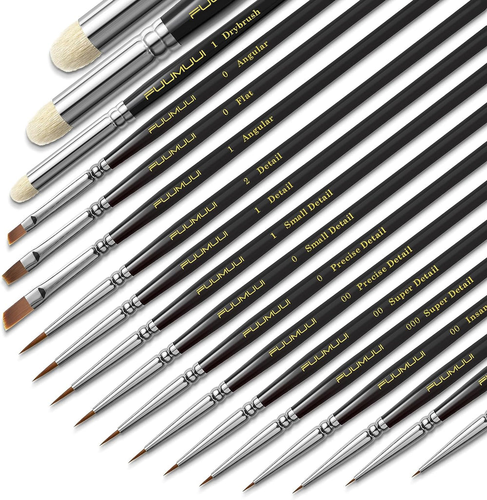 Detail Paint Brush Set - 12 Miniature Brushes for Fine Detailing & Art  Painti
