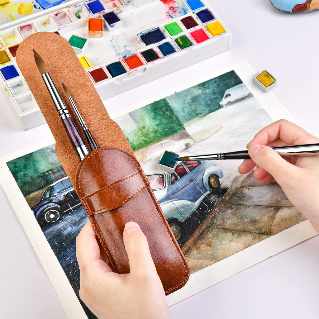 Fuumuui Sable Travel Watercolor Brushes, Fuumuui 4pcs Elegant